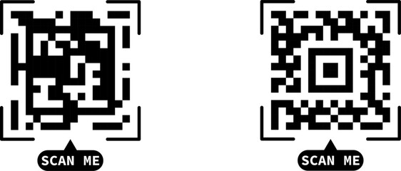 Fake QR code scan me vector illustration.
