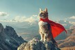 © dekreatif - Super cat standing on a mountain peak overlooking a mountain range.