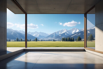 Poster - view from the window to the mountain