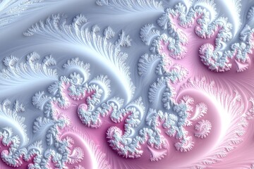 Sticker - Intricate fractal design featuring elegant swirls and soft pastel colors, creating a mesmerizing visual experience.
