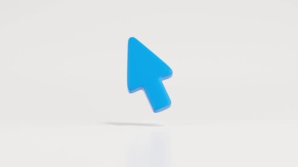 Aufkleber - blue arrow pointer moving on white background, 3d looping animation
