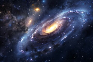 Wall Mural - Stars of a planet and galaxy in a free space