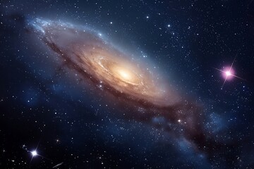 Wall Mural - Stars of a planet and galaxy in a free space