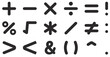 © summer orange - 演算子、足す、引く、掛ける、割る、イコール等の算術記号のベクターイラストセット