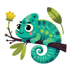 Wall Mural - cute chameleon vector illustration