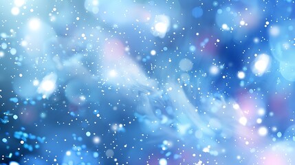 Poster - Abstract Blue and white winter background with snowflakes and bokeh lights, perfect for Christmas and holiday designs.