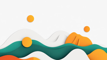 Poster - Explore a sleek, minimal wave design with a papercut effect that brings modern aesthetics to any backdrop.