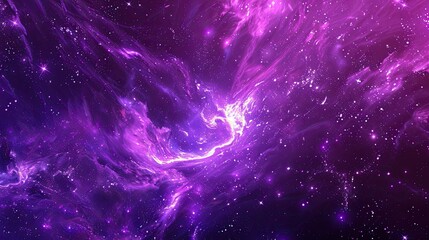 Wall Mural - A purple starry sky background with stars and nebula in space, purple galaxy texture for design or print. Vector illustration, 