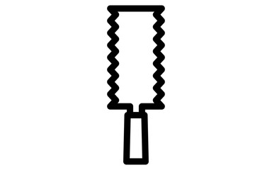 Sticker - Tool icon with simple line drawing in black and white, Double-edged saws