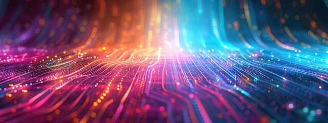 Poster - holographic end-to-end encryption, futuristic tor network, advanced firewall, glowing colors