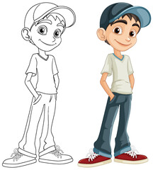 Poster - Muslim Boy Character Illustration