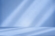 © Photo Sesaon - Wall interior background, studio and backdrops show products.with shadow from window color white and blue. background for text insertion and presentation product