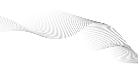 Fototapete - Abstract grey wave lines on transparent background. Grey wave swirl, frequency sound wave,twisted curve lines with blend effect. Technology,twisted curve lines with blend effect,