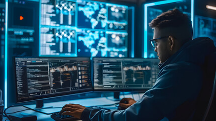 Aufkleber - Cyber attacks cripple government websites digital warriors breaching fortresses of data the frontlines of a new age conflict