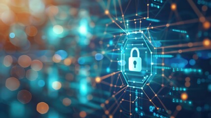 Poster - Secure network diagram with encrypted connections, secure networks, encryption