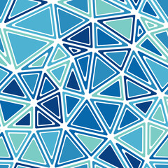 Poster - Minimal geometric background. Rounded solid shapes in frames. Large triangle size. Multicolored style. Repeatable pattern. Stylish vector tiles. Seamless vector illustration.