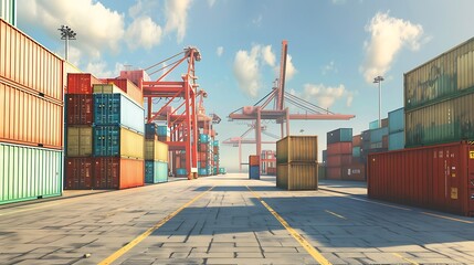 Container cargo freight ship terminal