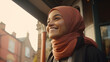 © Creative Valley - Woman in Hijab Smiling, Face Close-Up