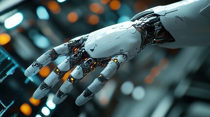 Poster - Robotic Hand Operating High-Tech Computer System