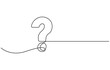 © Main - One continuous drawing of a question mark, Question mark one line art, hand drawn asking sign, Question Mark continuous line one line drawing isolated vector illustration