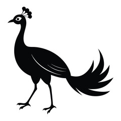 Illustration of Walking Peacock silhouette