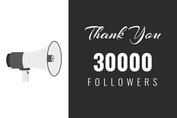 Sticker - 30000 OR 30K followers celebration. Thank you 30000   followers congratulation template banner. banner for social 30K friends and followers. celebrate subscribers and followers.
