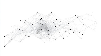 Poster - neural network, featuring simple lines and dots interconnected in a grid-like pattern. This visual symbolizes the complexity and structure of artificial intelligence and data processing
