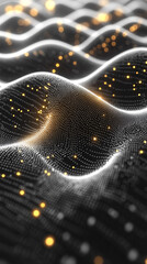 Poster - neural network, featuring simple lines and dots interconnected in a grid-like pattern. This visual symbolizes the complexity and structure of artificial intelligence and data processing