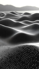 Poster - neural network, featuring simple lines and dots interconnected in a grid-like pattern. This visual symbolizes the complexity and structure of artificial intelligence and data processing