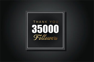 Wall Mural - 35000 OR 35K followers celebration. Thank you 35000   followers congratulation template banner. banner for social 35K friends and followers. celebrate subscribers and followers.
