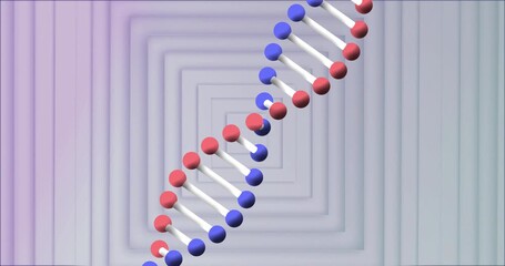 Sticker - Animating DNA strand over geometric square patterns