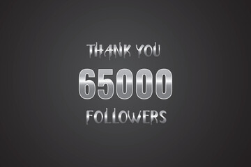 Sticker - 65000 OR 65K followers celebration. Thank you 65000   followers congratulation template banner. banner for social 65K friends and followers. celebrate subscribers and followers.
