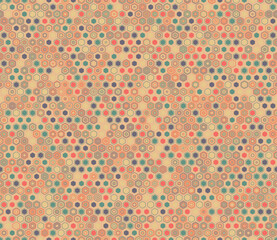 Poster - Minimal geometric background. Geometric elements of varied style and color. Regular hexagon shapes. Tileable pattern. Seamless background. Modern vector illustration.