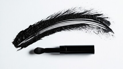 Black Mascara Swatch with Brush