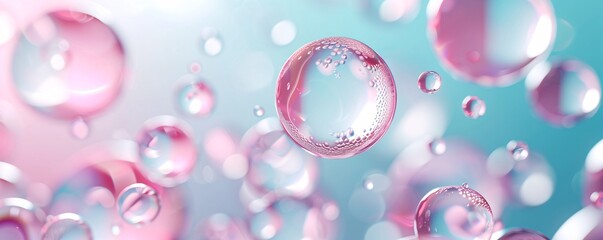 Poster - Bubbles in various sizes creating a whimsical background, organic shapes, playful and detailed. ,
