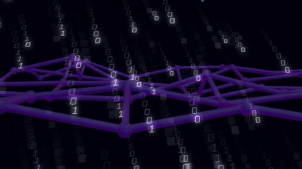 Poster - Animating binary code and network connections on dark background