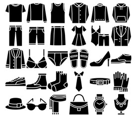 Wall Mural - ICON Pack_Glyph_Clothes and Accesories