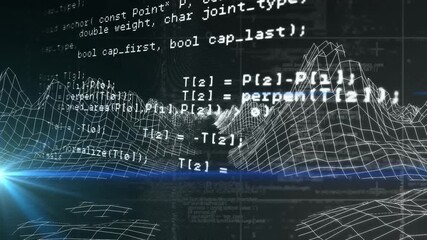 Poster - Animating 3D graph and mathematical equations over dark background