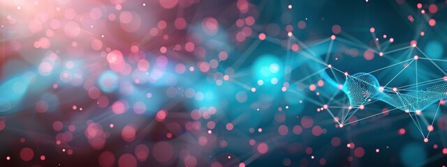 Poster - Transparent network, holographic dynamic engineering, dark background, advanced tech