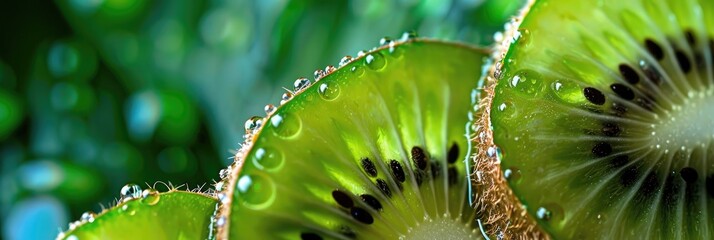 Wall Mural - Close-up of a halved kiwi fruit