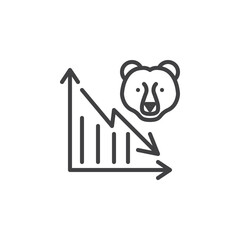 Wall Mural - Bear Market line icon