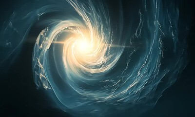 Wall Mural - Mesmerizing Spiral Galaxy with Glowing Center in Deep Space