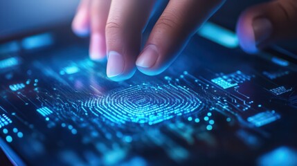 Poster - The integration of biometric security systems into digital tablets enhances data protection for businesses,