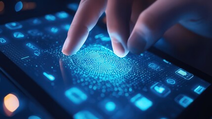 Poster - The integration of biometric security systems into digital tablets enhances data protection for businesses,