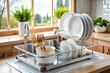 © Joesunt - Sparkling Clean Dishes: A Modern Dish Rack in a Bright Kitchen