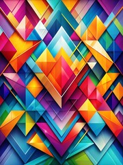 Canvas Print - kaleidoscope of geometry: a vibrant, abstract composition bursts with energy, as multi-colored trian