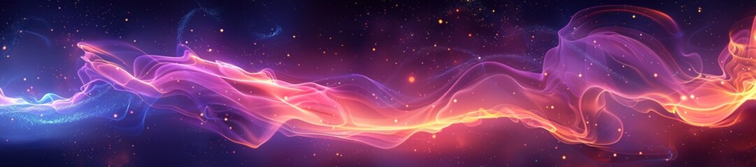 Poster - ethereal cosmic energy flow with stars on dark backdrop