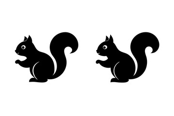 Wall Mural - Squirrel logo icons. Set of silhouette vector illustrations.