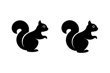 Wall Mural - Squirrel logo icons. Set of silhouette vector illustrations.