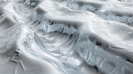 Poster - Abstract patterns of smooth, flowing material resembling waves under soft lighting